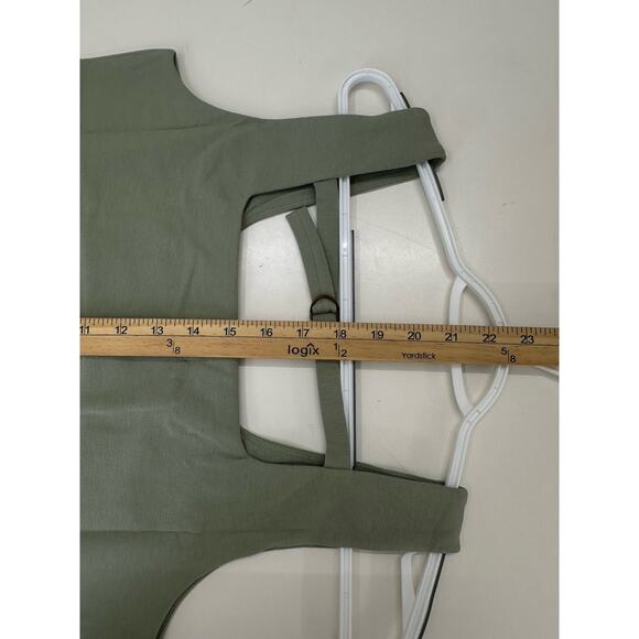 Isabella Bird Womens Tank Top Size Medium Green Back Strap Square Neck - Picture 8 of 10